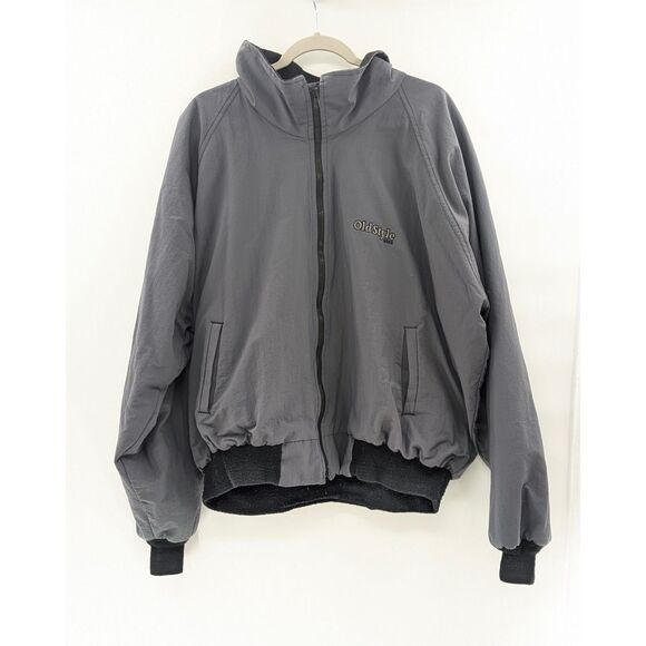 Vintage Girard Old Style Beer Gray Logo Nylon Windbreaker Jacket Size 2XL - Picture 1 of 10